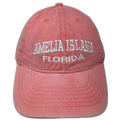 EST Baseball Cap Pink One Size Amelia Island Florida Embroidered Cotton Hat