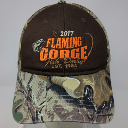 OTTO Baseball Cap Brown Green One Size Flaming Gorge Fish Derby Camo Fishing Hat
