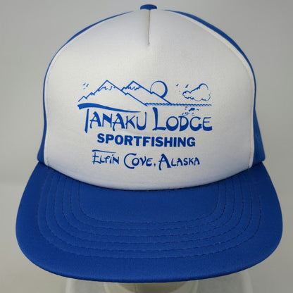 Crown Cap 5 Panel Blue One Size Tanaku Lodge Alaska Sportfishing Snapback Hat