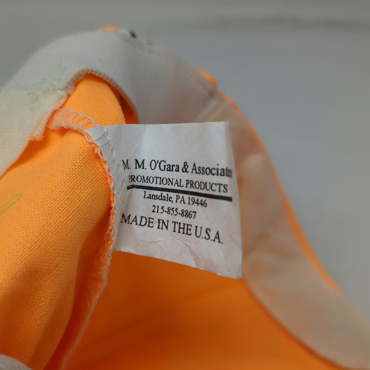 O'Gara 1992 New York City Marathon John Hancock Orange Baseball Cap Hat Vintage