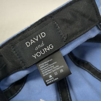 David and Young Baseball Cap Blue One Size Moon Stars Embroidery Slideback Hat