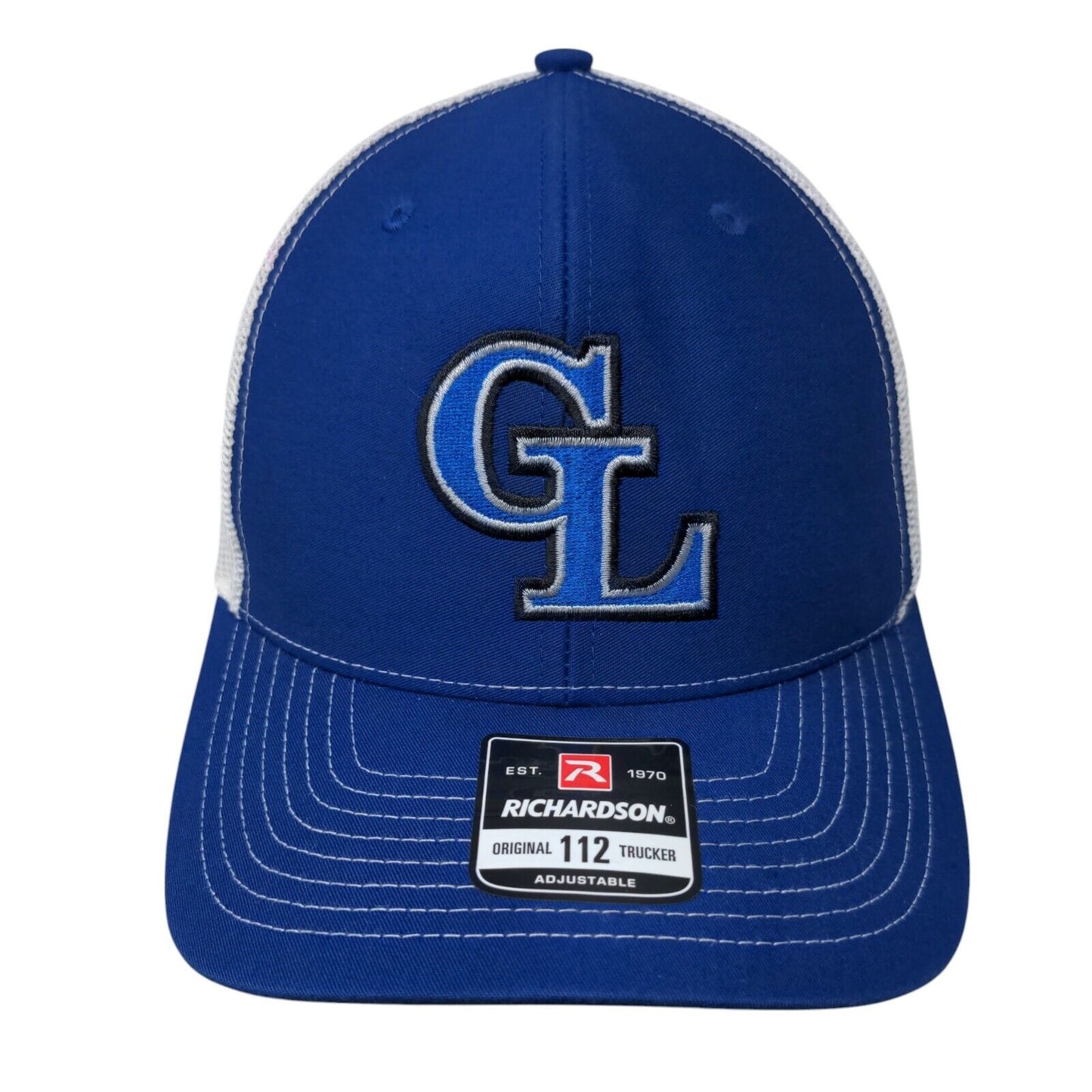 Richardson Snapback Trucker Hat Blue Adjustable Embroidered Letters