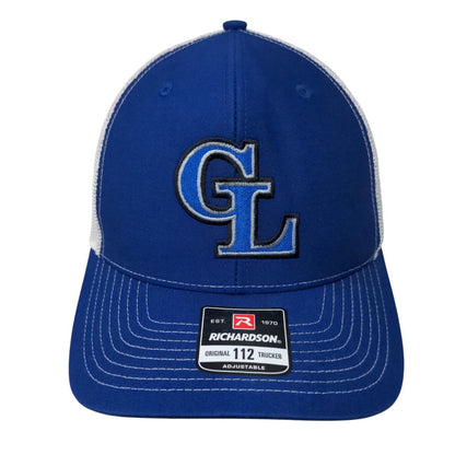 Richardson Snapback Trucker Hat Blue Adjustable Embroidered Letters