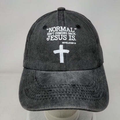 Normal Isn't Coming Back Jesus Is Slideback Hat Gray One Size Adjustable