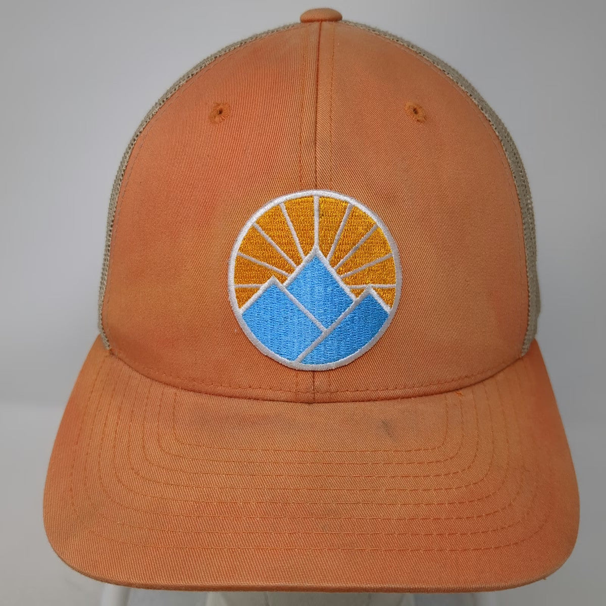 Tuck Life Trucker Hat Orange One Size Mesh Back Snapback Mountain Sun Patch