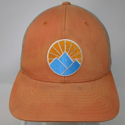 Tuck Life Trucker Hat Orange One Size Mesh Back Snapback Mountain Sun Patch