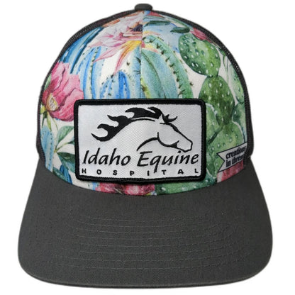 Creations in Thread Trucker Hat Gray One Size Idaho Equine Hospital Floral