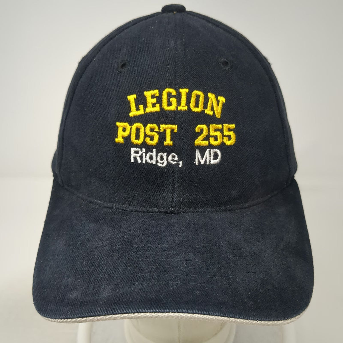 Sportsman Baseball Cap Black OSFM Slideback Cotton Legion Post 255 Ridge MD hat