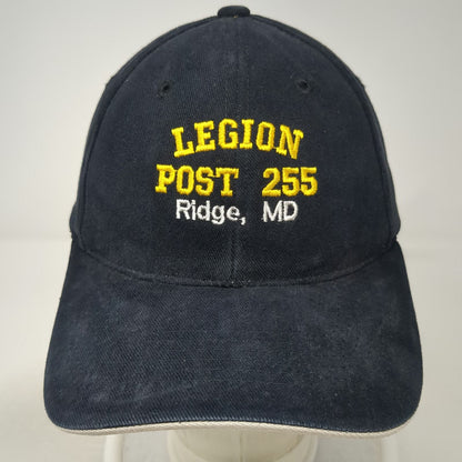 Sportsman Baseball Cap Black OSFM Slideback Cotton Legion Post 255 Ridge MD hat