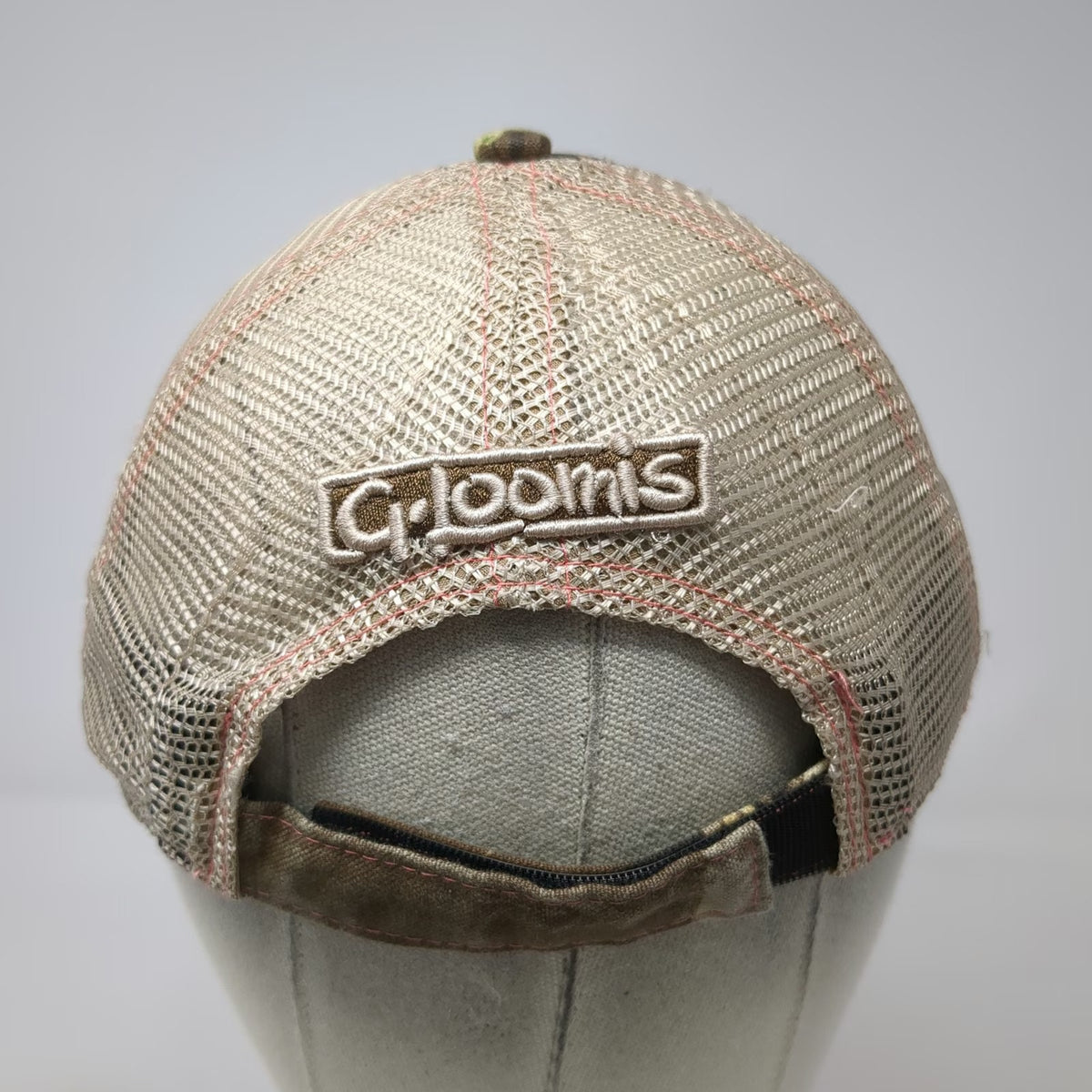 G.Loomis Trucker Hat Brown One Size Camo Mesh Pink Contrast Stitching Fish Logo
