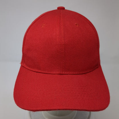 Unbranded Strapback Hat Red One Size Adjustable Blank 6 Panel Solid
