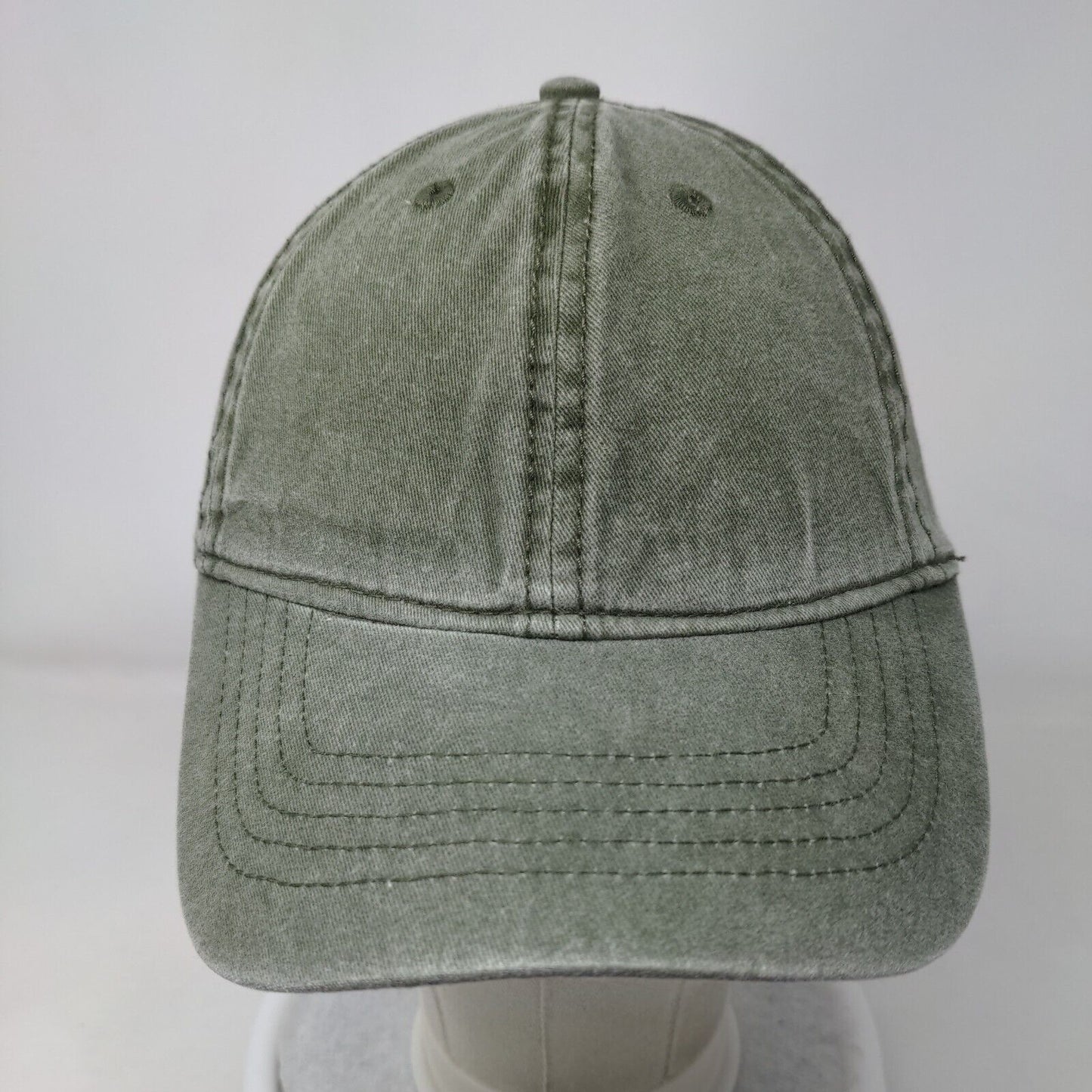 Unbranded Slideback Hat Green One Size Adjustable Vented Holes Blank Cotton