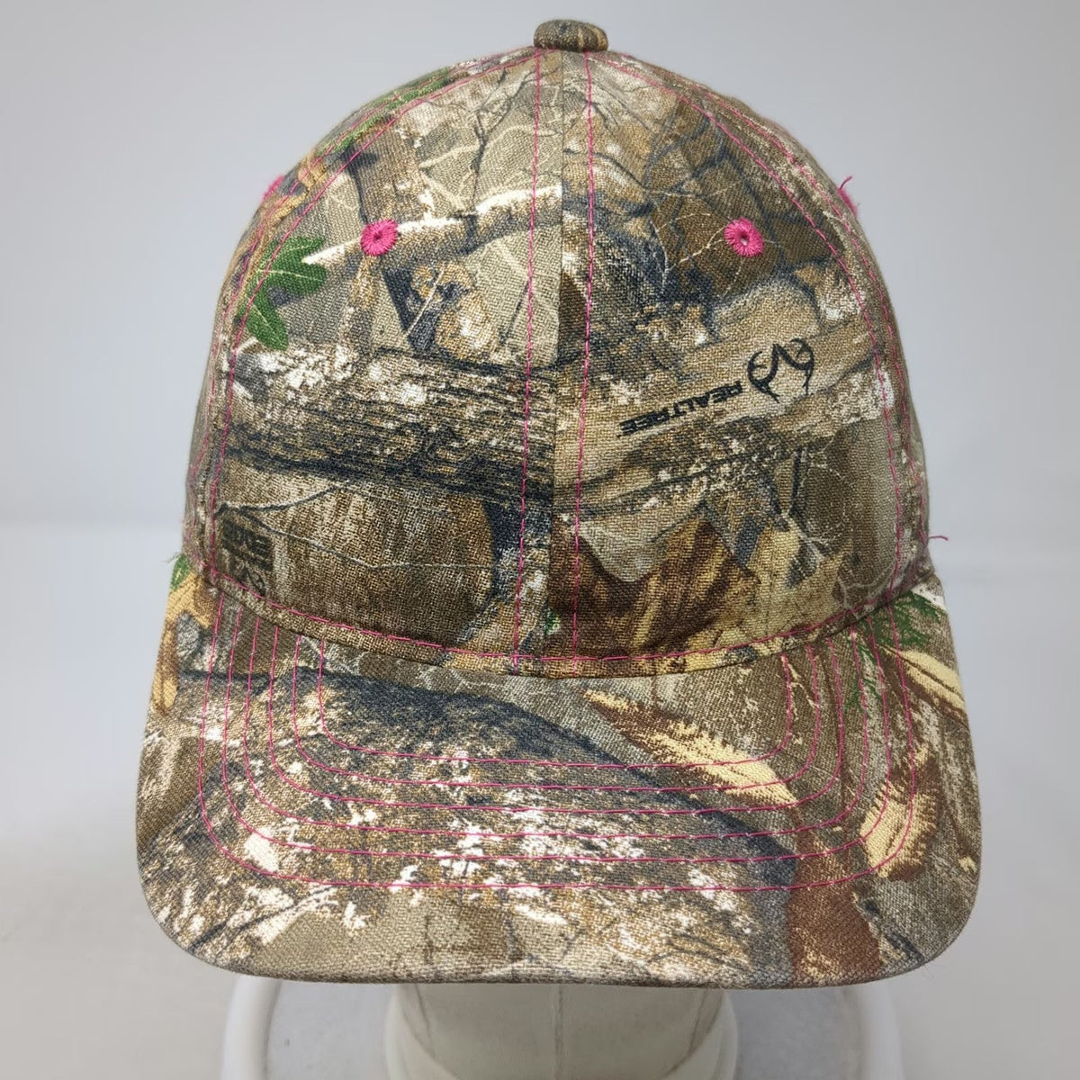 Signatures Realtree Edge Camo Baseball Cap Brown Pink One Size Strapback Hat