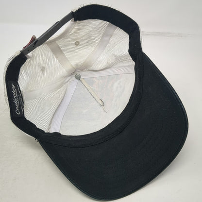 Captivating Headwear Trucker Hat Black White OSFM Mount Rushmore Eagle Patriotic