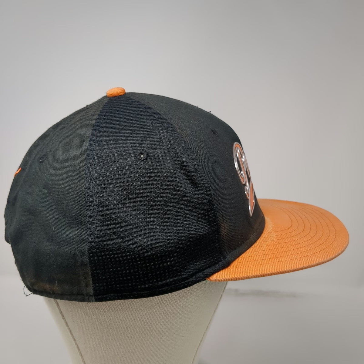 Puma Trucker Hat Black Orange One Size Snapback Flat Brim Mesh Performance