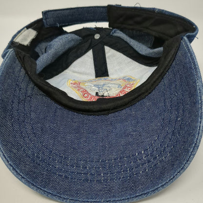 Baseball Cap Blue One Size Korean War Veteran Patch Denim Strapback Eagle Hat