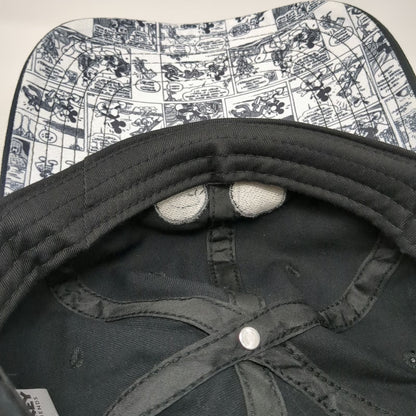 Disney Mickey Mouse Baseball Cap Black One Size Comic Strip Underbrim Slider Hat