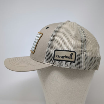 K-Products Trucker Hat Beige One Size Mesh Back Snapback Camo Flag Graybar