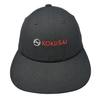 Port Authority Kokusai Black Baseball Cap One Size Strapback Thermal Logo Hat