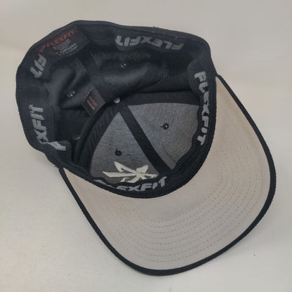 IBM Fitted Hat Black One Size Embroidered Logo Flexfit Yupoong