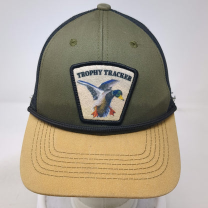 Trophy Tracker Trucker Hat Green Beige Black One Size Mallard Duck Patch Rope