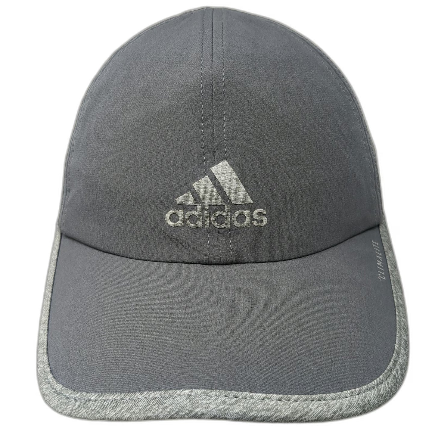 Adidas Baseball Cap Gray One Size Climalite Performance Curved Brim Sport Hat