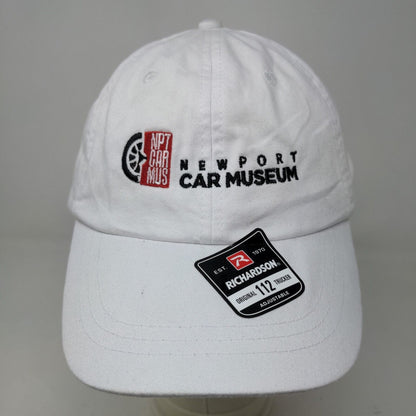 Richardson Men's Slideback Hat White Style 112 Newport Car Museum Logo Cotton