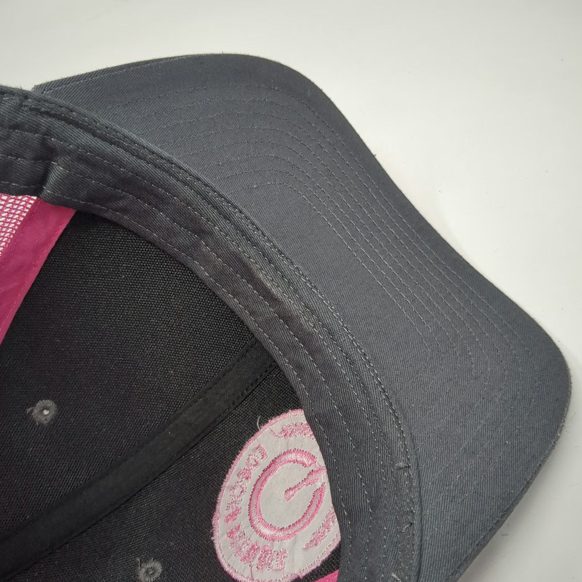 Richardson Trucker Hat Gray Pink One Size Logoff Brewing Mesh Back Snapback