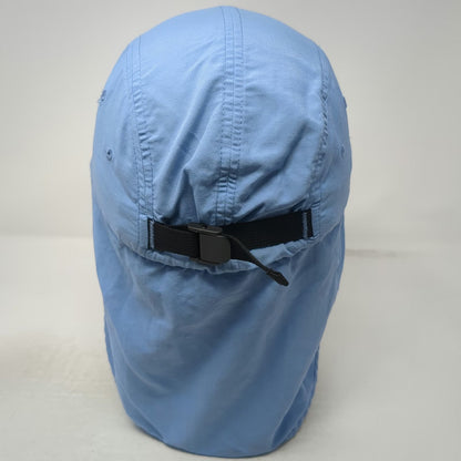 L.L.Bean 5 Panel Blue Hat M Neck Flap Sun Cape Buzz Off Insect Shield Adjustable