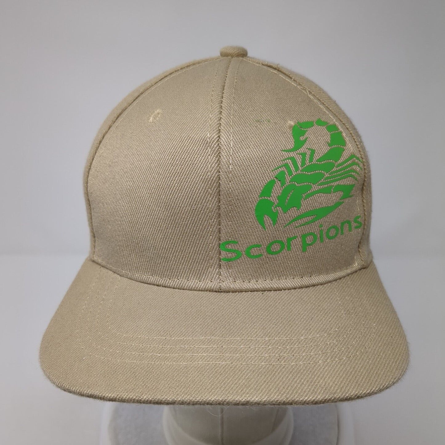 Scorpions Snapback Hat Tan One Size Adjustable Vented Holes 6 Panel