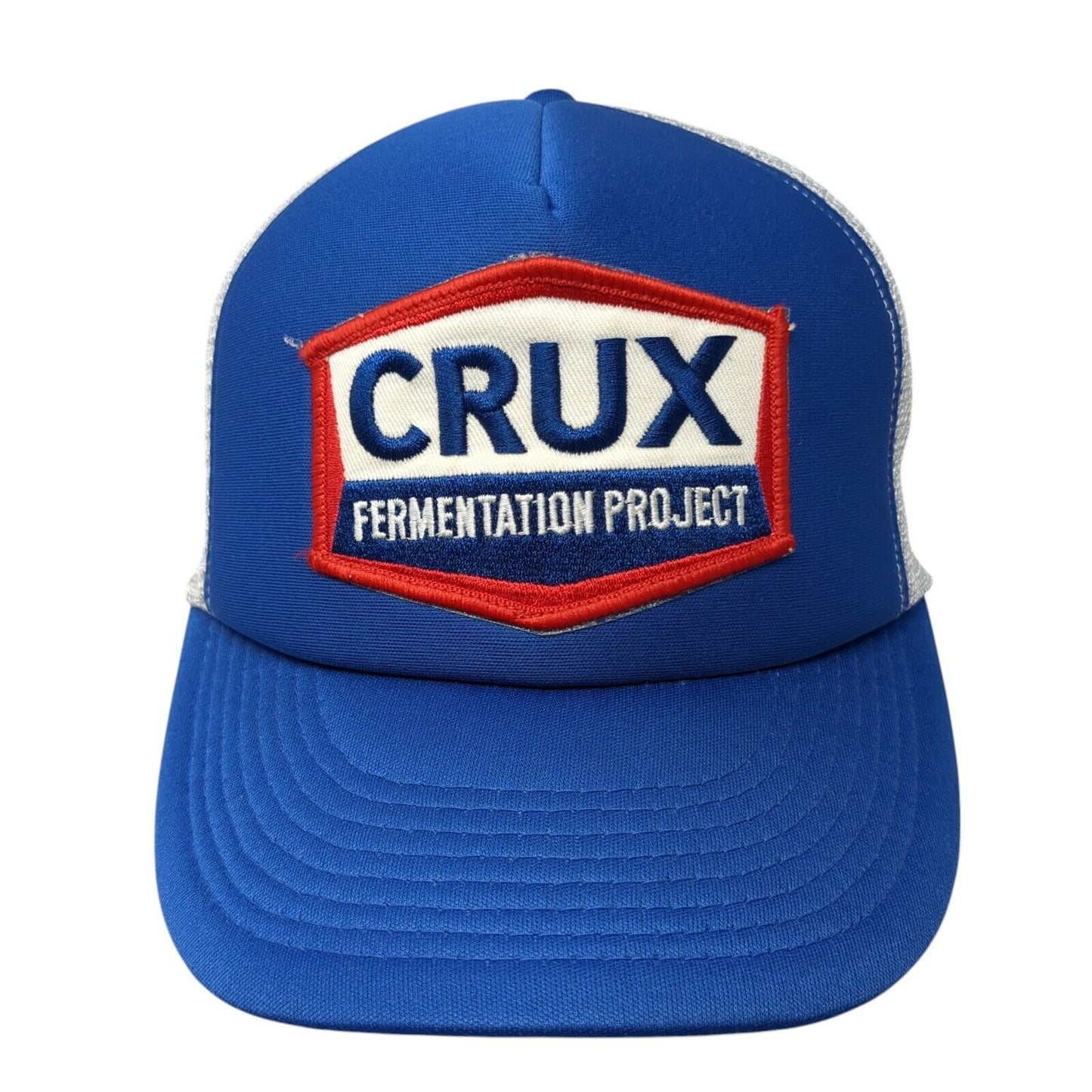 Crux Fermentation Project Snapback Trucker Hat Blue One Size Mesh Back