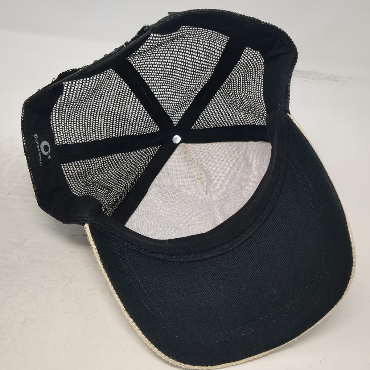 Optimis Souvenirs Trucker Hat Beige One Size Mesh Back Surf Costa Rica Pura Vida