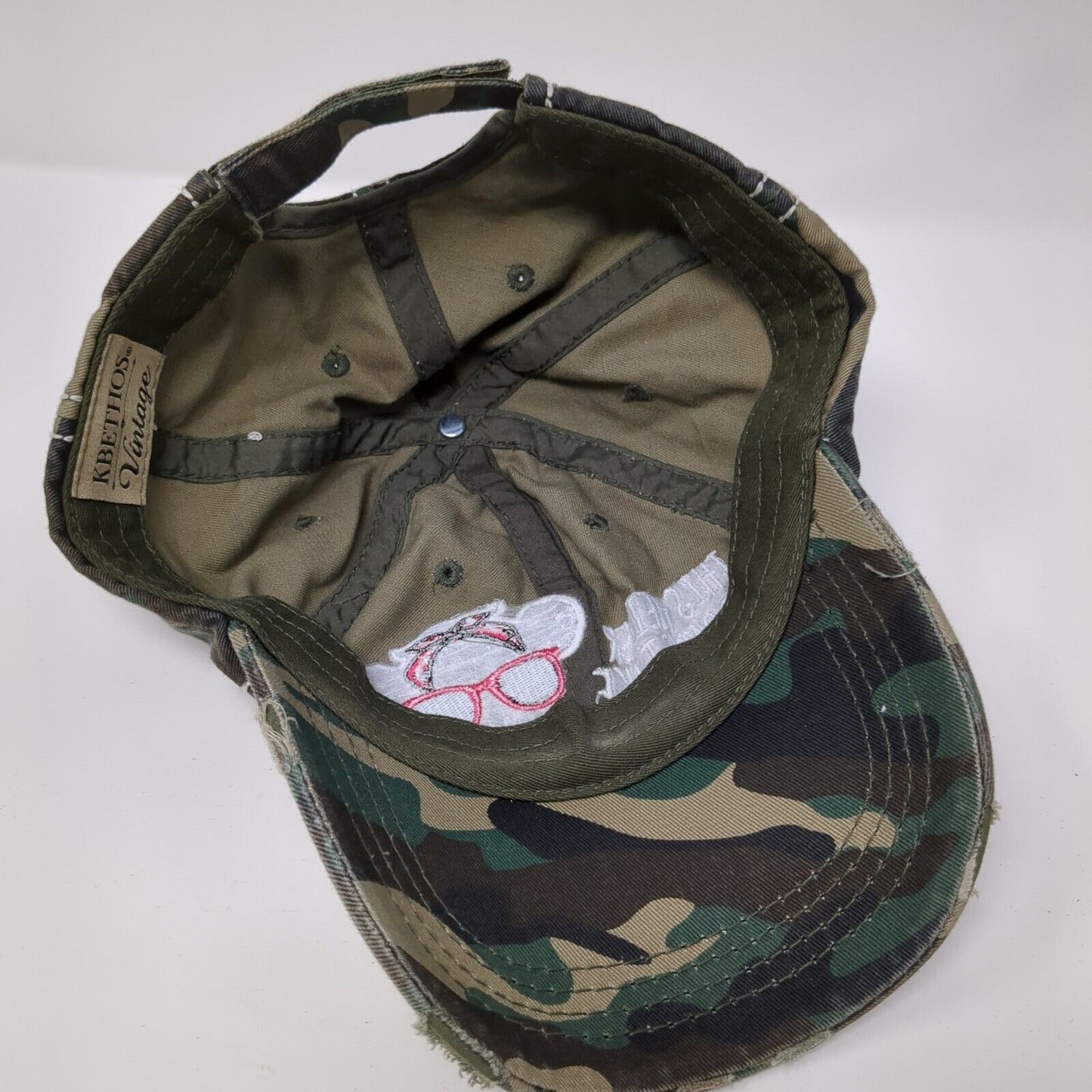 This Heifer Don't Take No Bull Strapback Hat Camouflage OS Distressed KB ETHOS