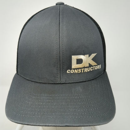 Pacific Headwear Trucker Hat Gray Black One Size DK Constructors Mesh Snapback
