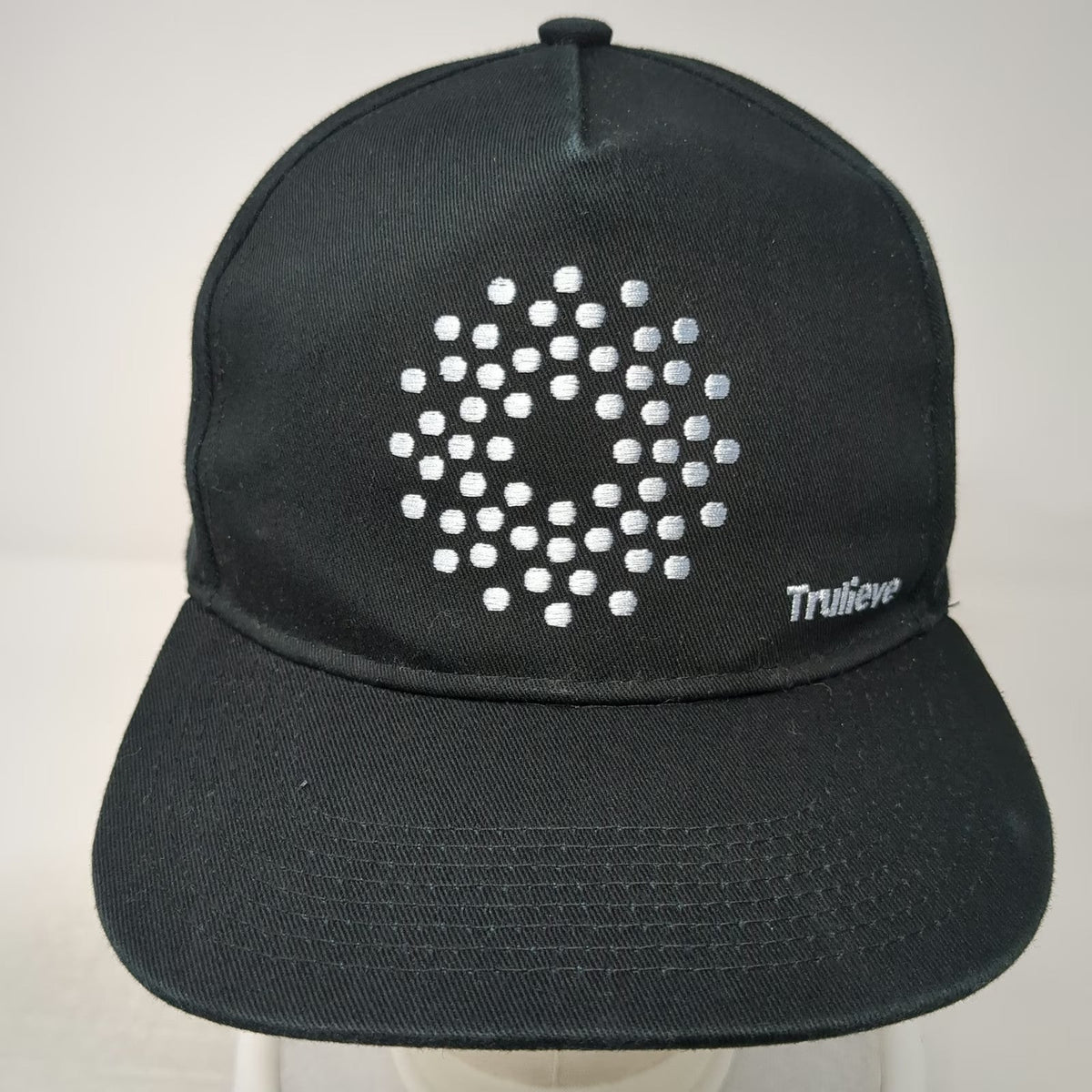 Trulieve 710 Black 5 Panel One Size Snapback Cotton Hat Embroidered Mandala Logo