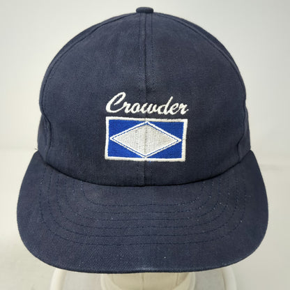 Blue Snapback Hat Made in USA Crowder Graphic Embroidered 6 Panel Cap Vintage OS