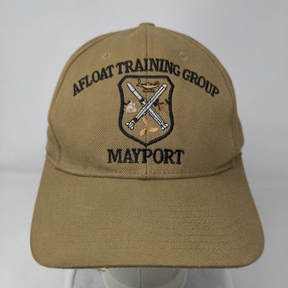 Afloat Training Group Mayport Strapback Hat Brown One Size Embroidered