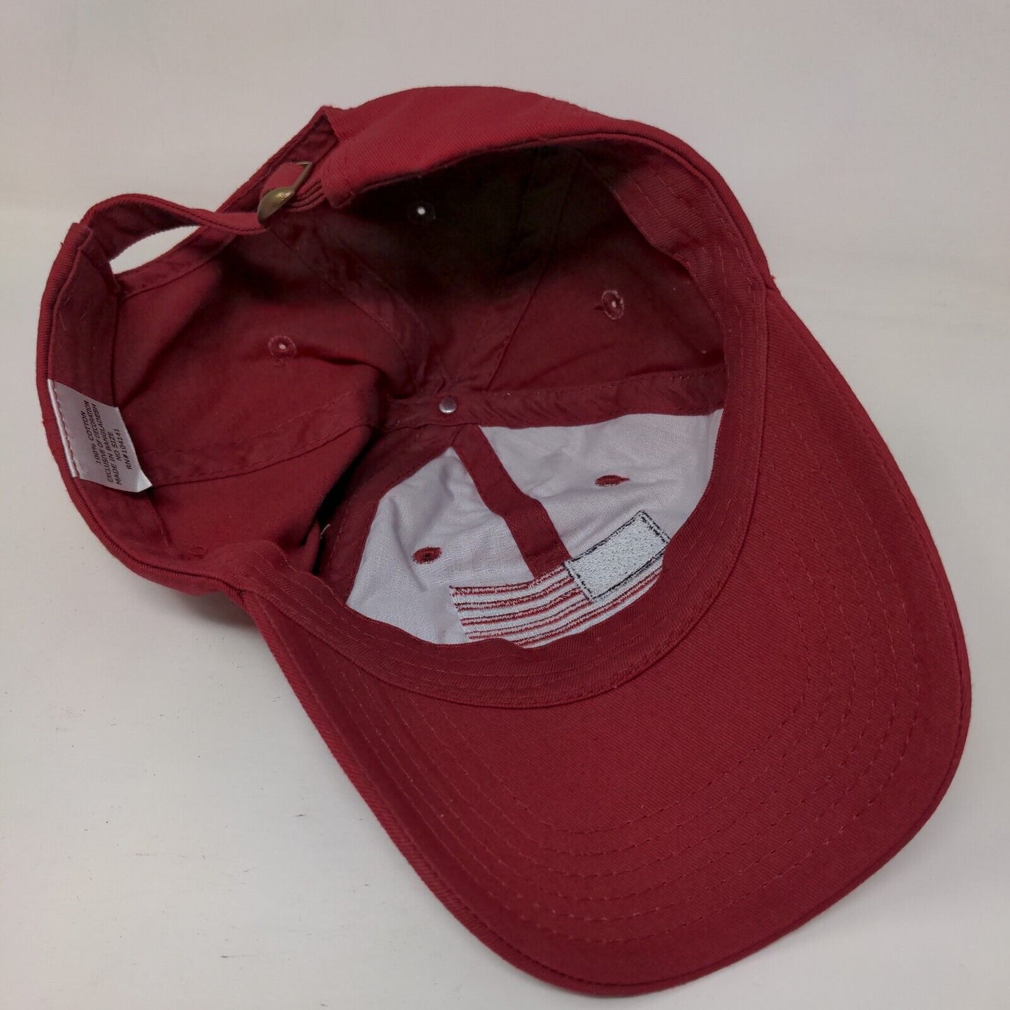 American Flag Slideback Hat Red No Size Adjustable Embroidered Patriotic Cotton