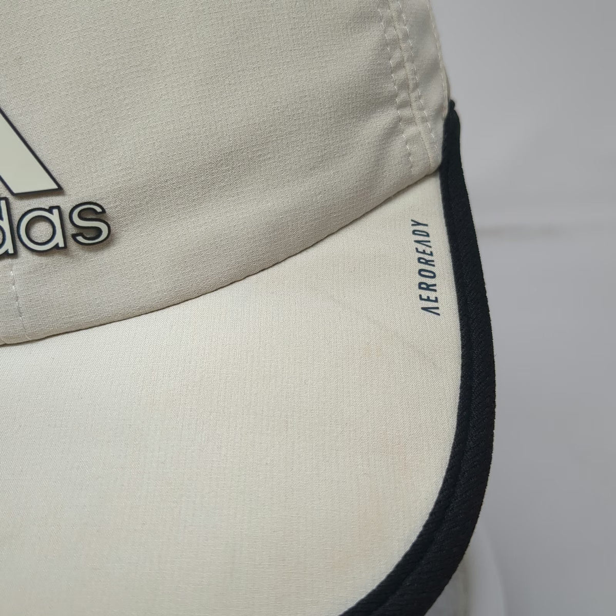 Adidas Baseball Cap Beige One Size AEROREADY Logo Breathable Slideback Hat Mesh