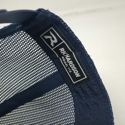 Richardson Trucker Hat Blue Yellow One Size Fear The Talon Eagle Logo Mesh Back