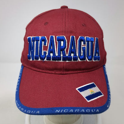 Nicaragua Baseball Cap Red One Size Strapback Flag Patch Country Embroidered Hat