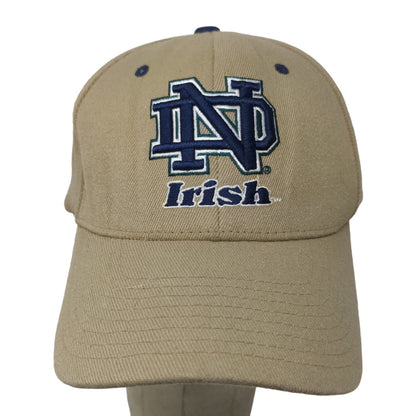 Zephyr Men's Fitted Hat Tan Size L/XL Embroidered Notre Dame Irish Logo Acrylic