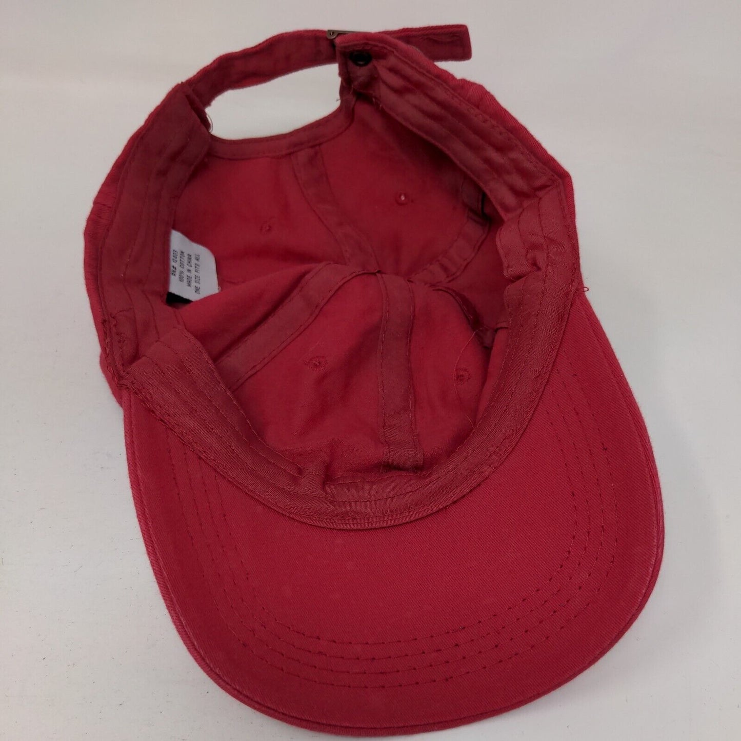 Unbranded Slideback Hat Red OSFA Adjustable Vented Holes 6 Panel Blank