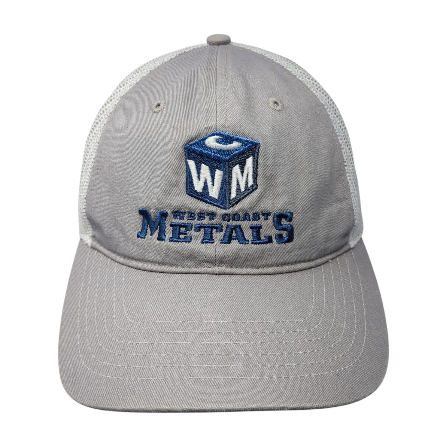 West Coast Metals Logo Snapback Trucker Hat Gray One Size Mesh Back