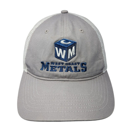 West Coast Metals Logo Snapback Trucker Hat Gray One Size Mesh Back