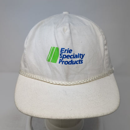 Erie Specialty Products Baseball Cap White One Size Adjustable Rope Nissin Cap