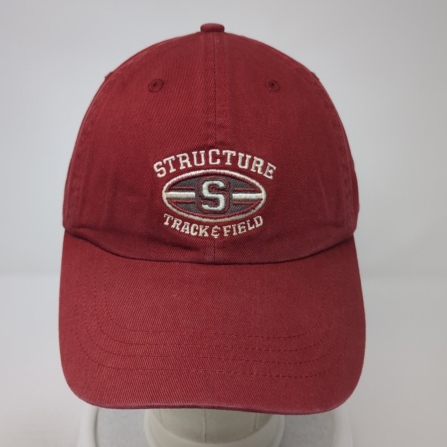 Structure Track & Field Strapback Hat Red One Size Adjustable 6 Panel