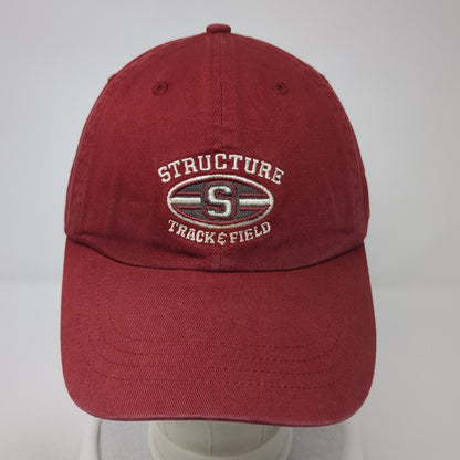 Structure Track & Field Strapback Hat Red One Size Adjustable 6 Panel