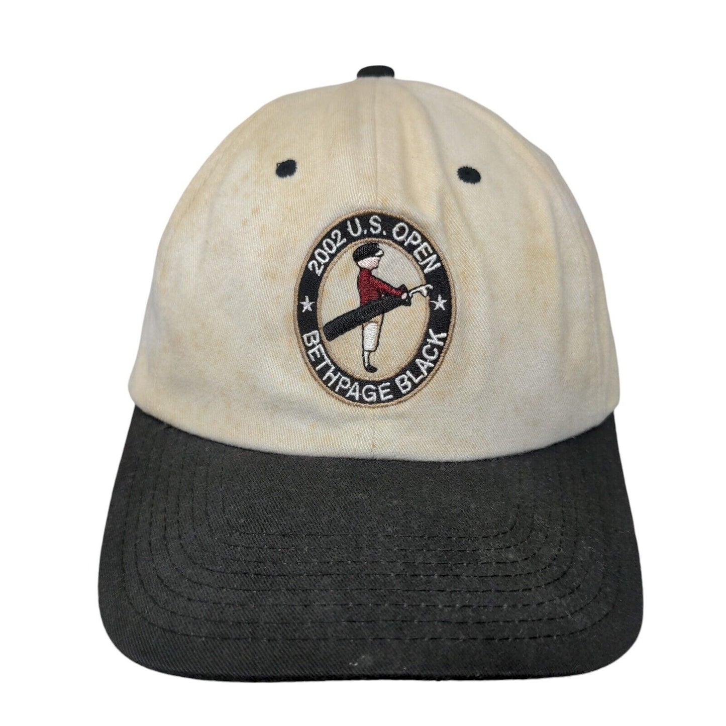 2002 US Open Bethpage Black Slideback Hat Cream One Size USGA Member