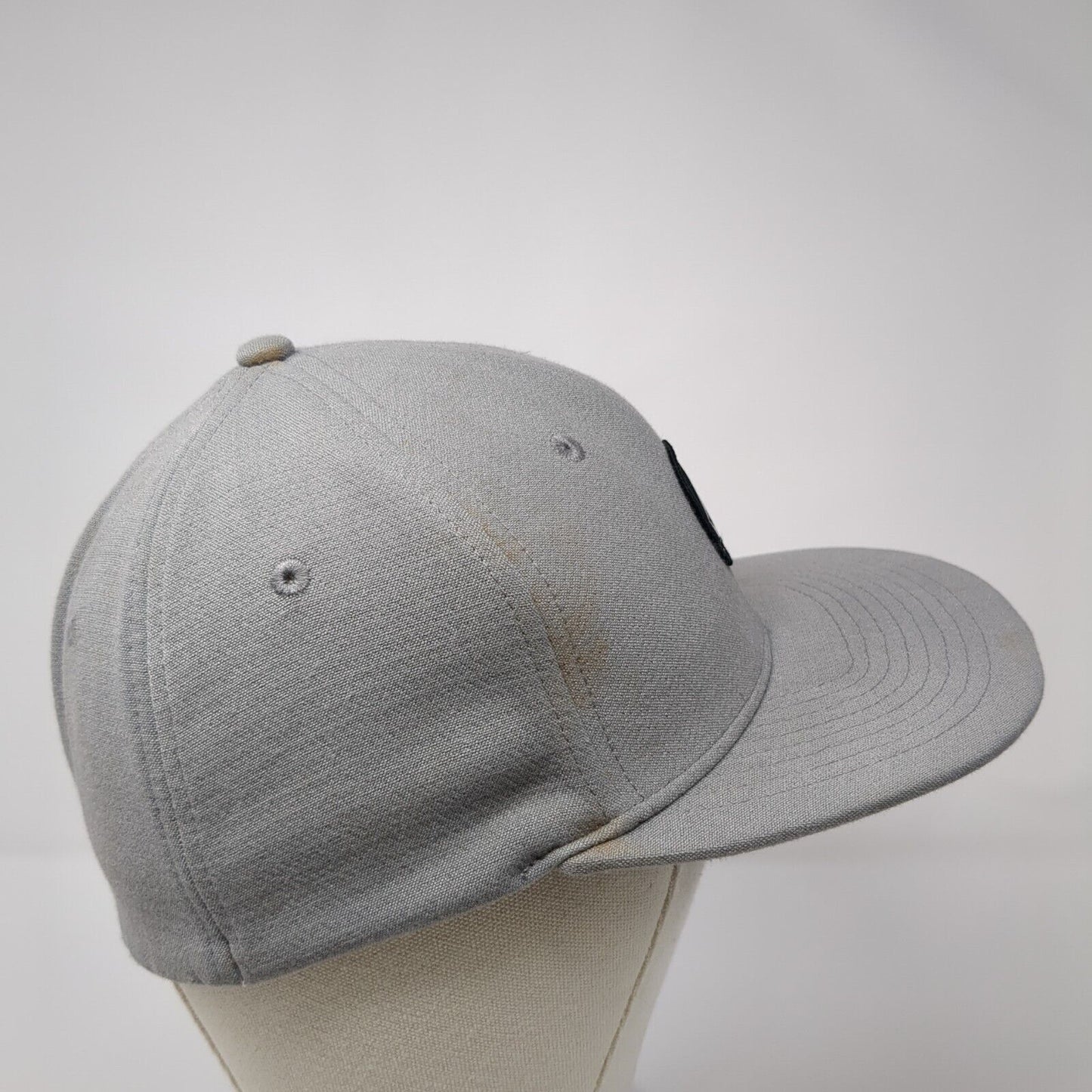 Volcom Fitted Hat Gray One Size Adjustable Patch Logo Vented Holes 6 Panel